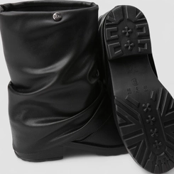 Bota Slouchy Feminina Quiz Drapeada Detalhe Capa Preto