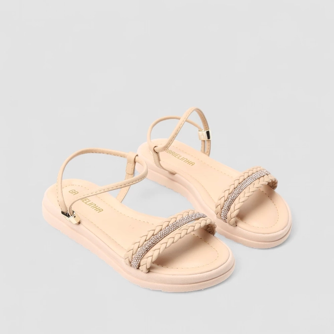 Sandália Infantil Gabrielinha Strass Rosa
