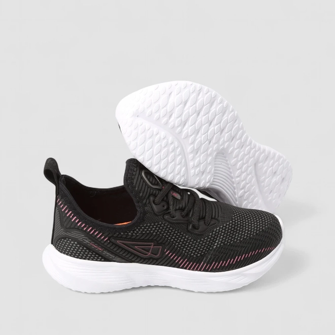 Tênis Esportivo Feminino Repplay High Comfort Science Detalhe Rosa Mesh Preto