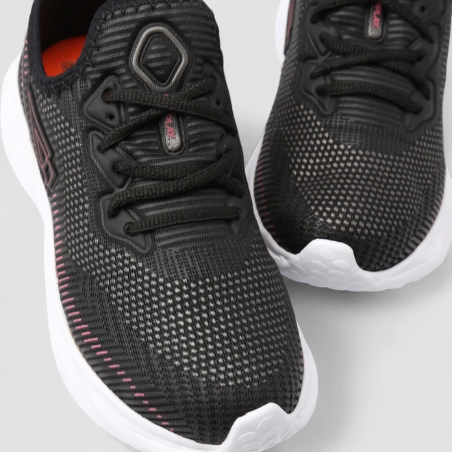Tênis Esportivo Feminino Repplay High Comfort Science Detalhe Rosa Mesh Preto