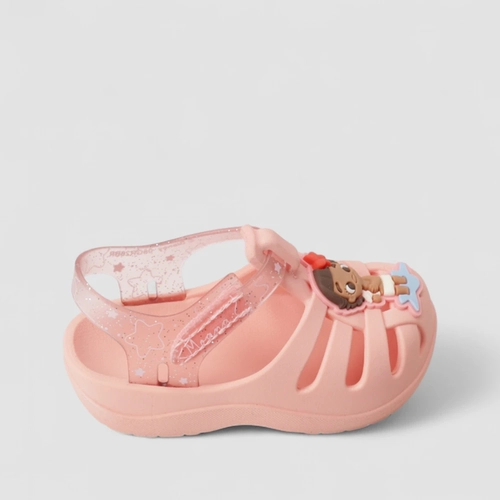 Sandália Babuche Bebê Grendene Kids Moana Glitter Rosa
