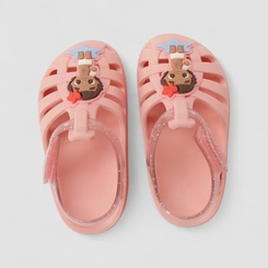 Sandália Babuche Bebê Grendene Kids Moana Glitter Rosa