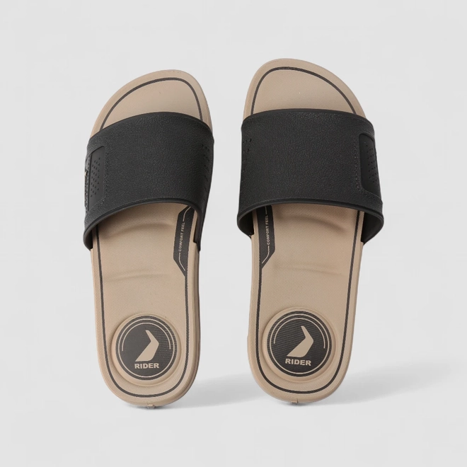 Slide Masculino Rider Start ll Preto & Bege