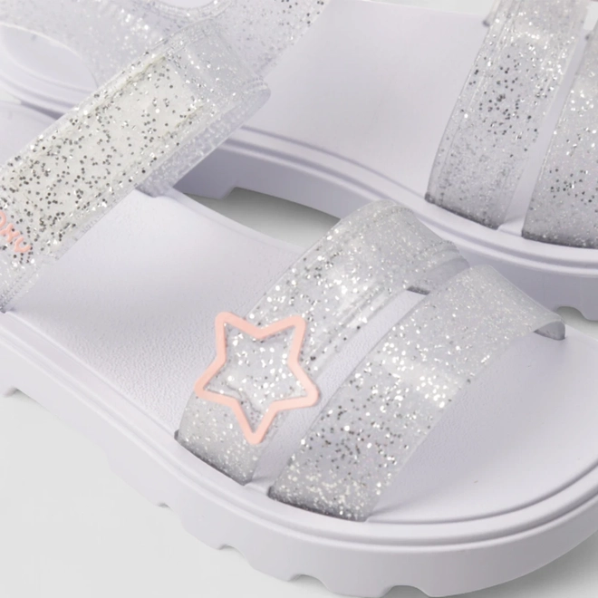 Sandália Infantil Zaxy Glitter Estrela Lilás