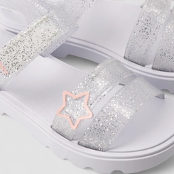 Sandália Infantil Zaxy Glitter Estrela Lilás