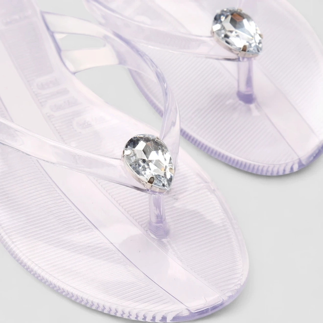 Chinelo Feminino Gabriela Detalhe Pedraria Transparente