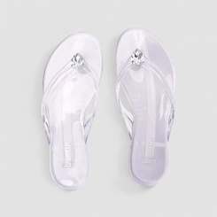 Chinelo Feminino Gabriela Detalhe Pedraria Transparente