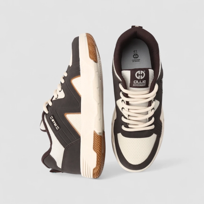Tênis Casual Masculino Ollie Originals Mesh Recorte Nobuck Preto