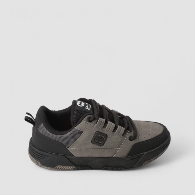Tênis Casual Masculino Ollie Originals Mesh Nobuck Preto & Cinza