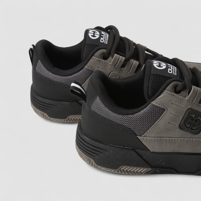 Tênis Casual Masculino Ollie Originals Mesh Nobuck Preto & Cinza