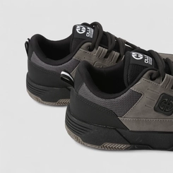 Tênis Casual Masculino Ollie Originals Mesh Nobuck Preto & Cinza