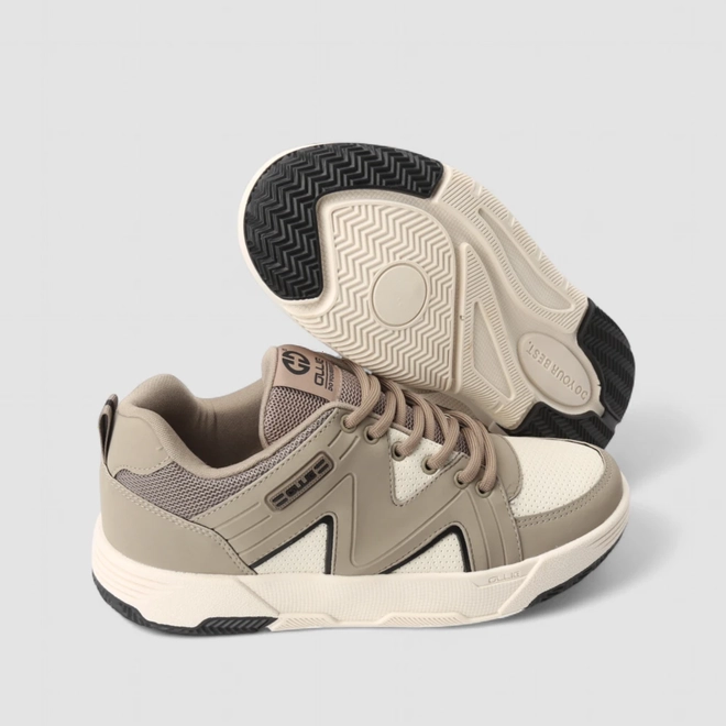 Tênis Casual Masculino Ollie Originals Mesh Recorte Nobuck Bege