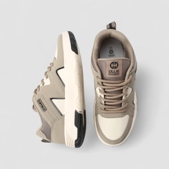 Tênis Casual Masculino Ollie Originals Mesh Recorte Nobuck Bege