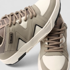Tênis Casual Masculino Ollie Originals Mesh Recorte Nobuck Bege