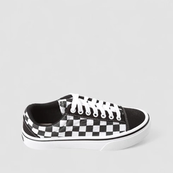 Tênis Casual Feminino Star Feet Xadrez Preto & Branco
