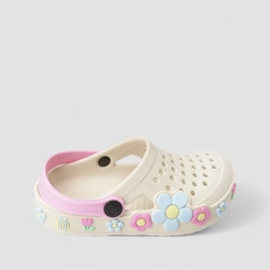 Babuche Infantil Gabrielinha Florido Bege