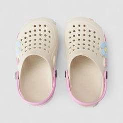 Babuche Infantil Gabrielinha Florido Bege