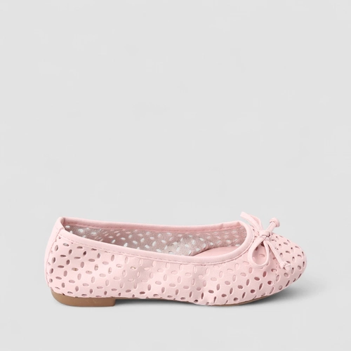 Sapatilha Infantil Gabrielinha Perfuros Laço Rosa