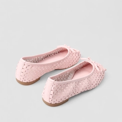 Sapatilha Infantil Gabrielinha Perfuros Laço Rosa