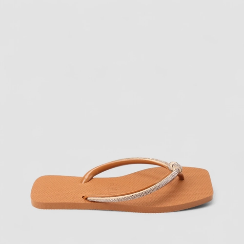 Chinelo Feminino Sua Cia Strass Caramelo