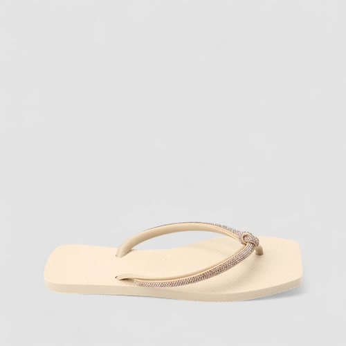 Chinelo Feminino Sua Cia Strass Bege