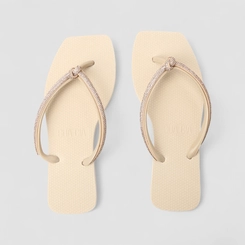 Chinelo Feminino Sua Cia Strass Bege