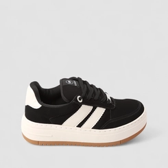 Tênis Casual Feminino Via Marte Nobuck Cadarço Extra Preto