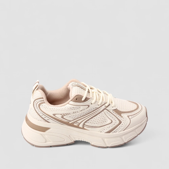 Tênis Casual Feminino Via Marte Mesh Bege