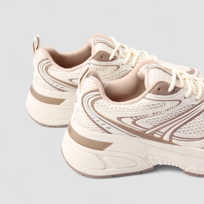 Tênis Casual Feminino Via Marte Mesh Bege