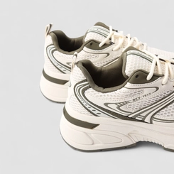 Tênis Casual Feminino Via Marte Mesh Off White & Verde