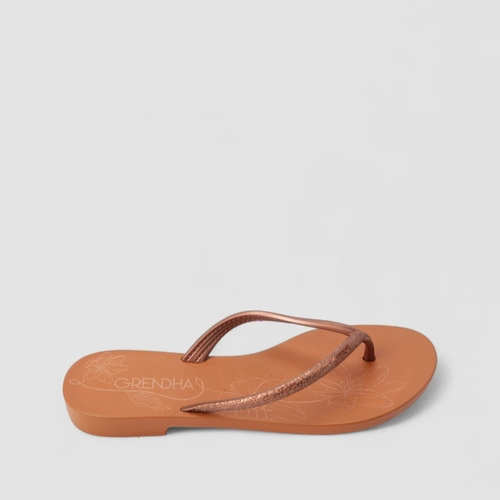 Chinelo Feminino Grendha Floral Marrom