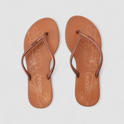 Chinelo Feminino Grendha Floral Marrom