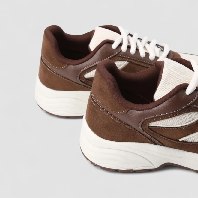 Tênis Casual Feminino Gabriela Mesh Camurça Marrom