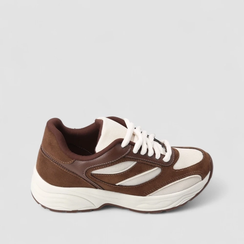 Tênis Casual Feminino Gabriela Mesh Camurça Marrom