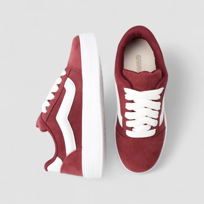 Tênis Casual Feminino Gabriela Camurça Vinho