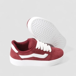 Tênis Casual Feminino Gabriela Camurça Vinho
