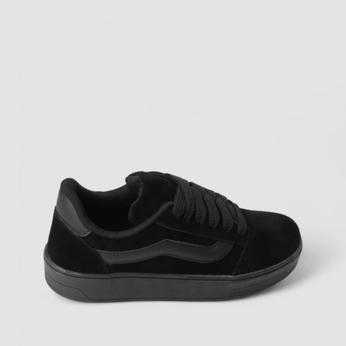 Tênis Casual Feminino Gabriela Camurça Preto