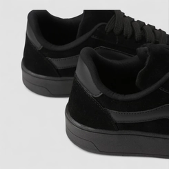 Tênis Casual Feminino Gabriela Camurça Preto