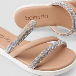 Tamanco Feminino Beira Rio Strass Colorido Nude