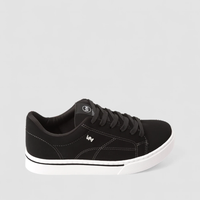 Tênis Casual Feminino Via Marte Nobuck Pesponto Preto