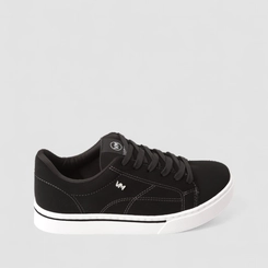 Tênis Casual Feminino Via Marte Nobuck Pesponto Preto