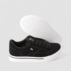 Tênis Casual Feminino Via Marte Nobuck Pesponto Preto