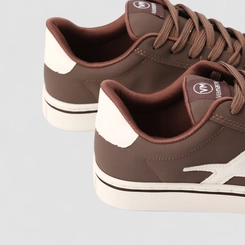 Tênis Casual Feminino Via Marte Nobuck Faixa Estilizada Marrom