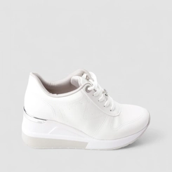 Tênis Casual Feminino Via Marte Plataforma Detalhe Brilho Branco