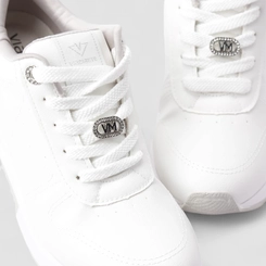 Tênis Casual Feminino Via Marte Plataforma Detalhe Brilho Branco