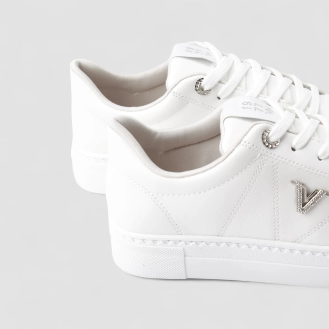 Tênis Casual Feminino Via Marte Detalhe Strass Branco