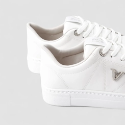 Tênis Casual Feminino Via Marte Detalhe Strass Branco