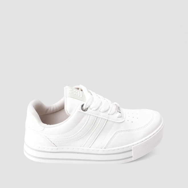 Tênis Casual Feminino Via Marte Plataforma Branco