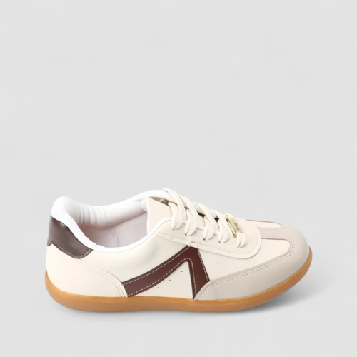 Tênis Casual Feminino Vizzano Camurça Recorte Lateral Off White