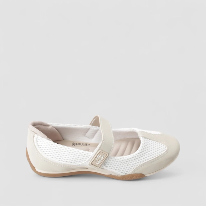 Tênis Casual Feminino Kolosh Mesh Tira Contato Bege